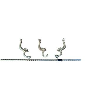 Curtain Rod Victorian Brass Chinese Koi Fish Hand Towel Bar Vintage Ornate Gold